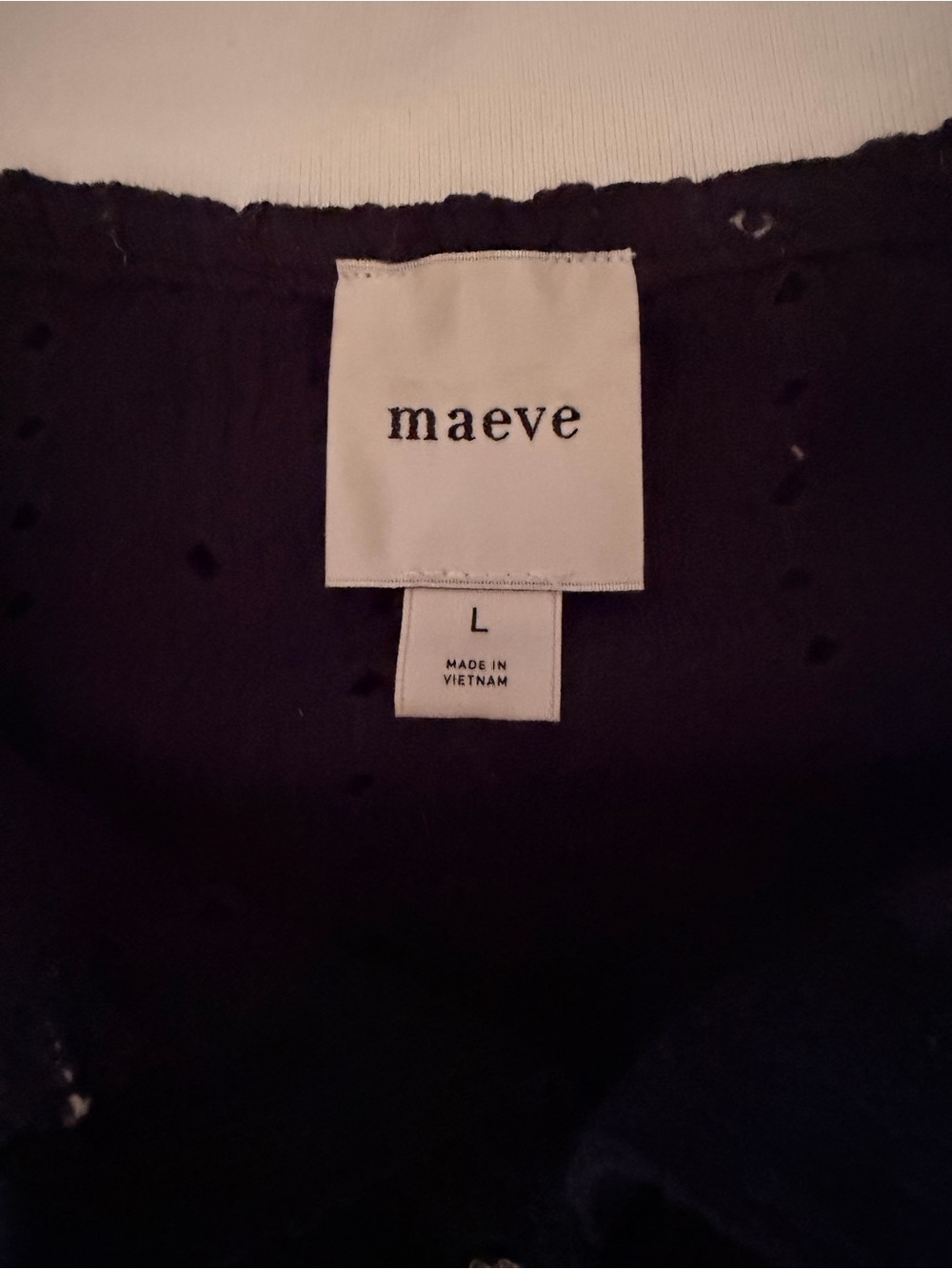 Maeve Navy Eyelet Knit Short Sleeve Polo with White & Green Trim - Picture 5 of 5